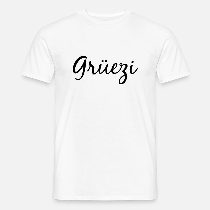 Grüezi - Männer T-Shirt - Weiß