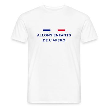 Allons Enfants De L'apero France Alcool Humour - T-shirt homme - blanc - Devant - AI Model Male 178 dark (178cm)