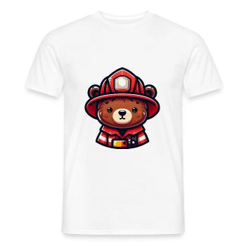 Cute Bear Firefighter - Männer T-Shirt - Weiß - Vorne - AI Model Male 178 dark (178cm)