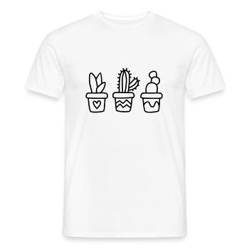 Cute cacti in flower pot - Men's T-Shirt - white - Front - AI Model Male 178 dark (178cm)