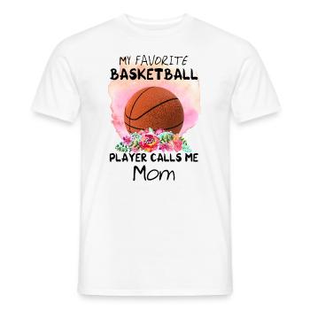Aquarelle Basket-ball Maman - T-shirt homme - blanc - Devant - AI Model Male 178 dark (178cm)
