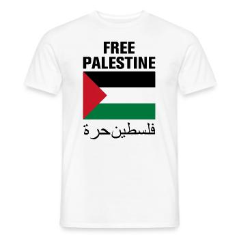 Libérez la Palestine avec drapeau - T-shirt homme - blanc - Devant - AI Model Male 178 dark (178cm)