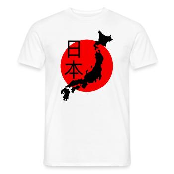 Soleil rouge japonais et carte - T-shirt homme - blanc - Devant - AI Model Male 178 dark (178cm)