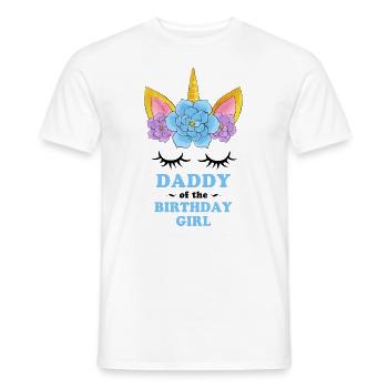 Unicorn Daddy of the Birthday Girl - Men's T-Shirt - white - Front - AI Model Male 178 dark (178cm)