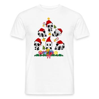 Panda-Weihnachten. Weihnachtsgeschenk - Männer T-Shirt - Weiß - Vorne - AI Model Male 178 dark (178cm)