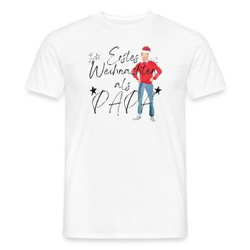 Erstes Weihnachten als Papa _ 1 - Männer T-Shirt - Weiß - Vorne - AI Model Male 178 dark (178cm)