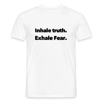 Yoga Saying - Men's T-Shirt - white - Front - AI Model Male 178 dark (178cm)