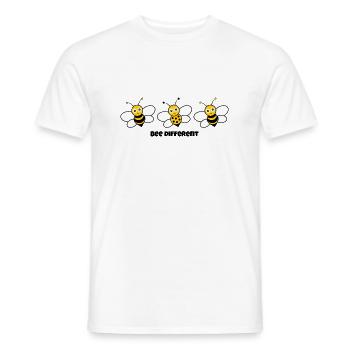 Dites "abeille différente" avec des abeilles mignonnes - T-shirt homme - blanc - Devant - AI Model Male 178 dark (178cm)