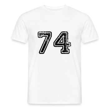 74 - Männer T-Shirt - Weiß - Vorne - AI Model Male 178 dark (178cm)