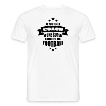 je suis le coach d'une super équipe de football - T-shirt homme - blanc - Devant - AI Model Male 178 dark (178cm)