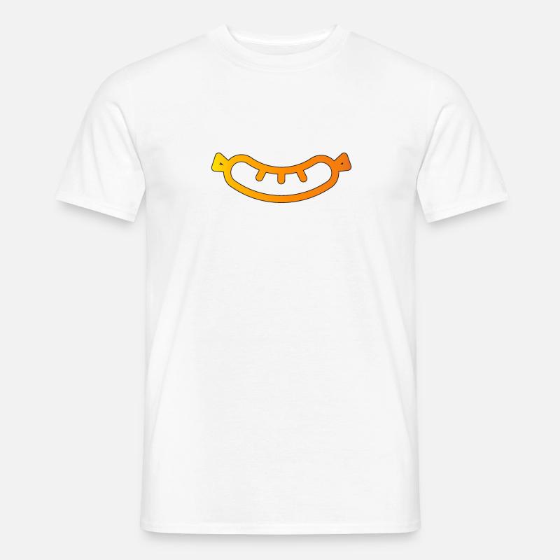 Bratwurst | Rote Wurst Imbiss Grillparty Geschenk - Männer T-Shirt - Weiß