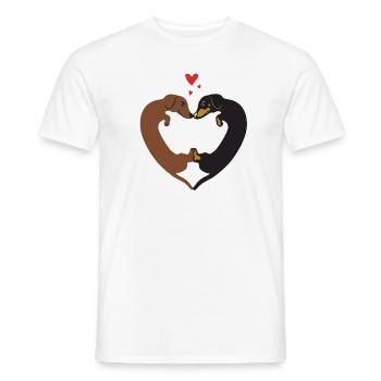 Coeur de teckel - Cadeau de la Saint-Valentin - T-shirt homme - blanc - Devant - AI Model Male 178 dark (178cm)