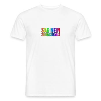Rassismus | Gegen Nazis Antifa links Geschenkidee - Männer T-Shirt - Weiß - Vorne - AI Model Male 178 dark (178cm)