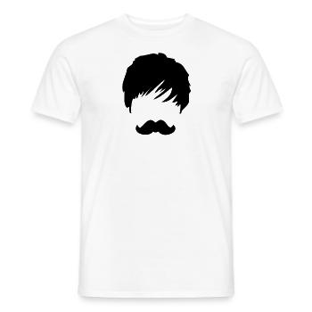 A black mustache on the face - Men's T-Shirt - white - Front - AI Model Male 178 dark (178cm)
