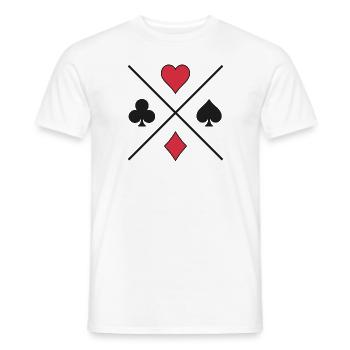 Cartes de poker Icône Cross Cross Spades Heart Check - T-shirt homme - blanc - Devant - AI Model Male 178 dark (178cm)