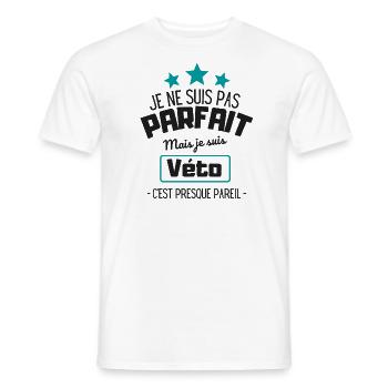 Je ne suis pas parfait mais je suis véto - T-shirt homme - blanc - Devant - AI Model Male 178 dark (178cm)