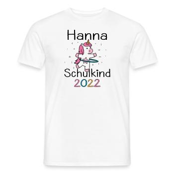 Einschulung 2022 Hanna Einhorn Erstklässler 2022 - Männer T-Shirt - Weiß - Vorne - AI Model Male 178 dark (178cm)