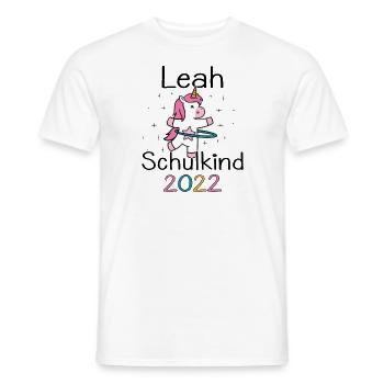 Einschulung 2022 Leah Einhorn Erstklässler 2022 - Männer T-Shirt - Weiß - Vorne - AI Model Male 178 dark (178cm)