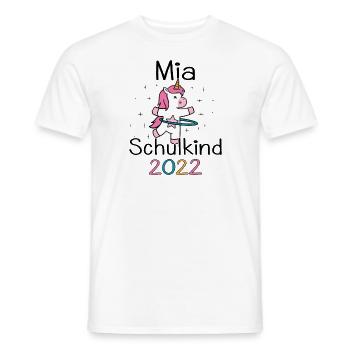 Einschulung 2022 Mia Einhorn Erstklässler 2022 - Männer T-Shirt - Weiß - Vorne - AI Model Male 178 dark (178cm)