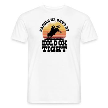 Rodéo Western Cowboy Wild West Retro Horse - T-shirt homme - blanc - Devant - AI Model Male 178 dark (178cm)