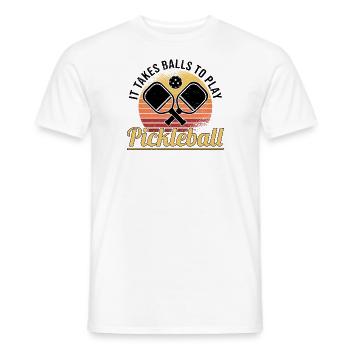 Pickleball Retro Liebe Dinking Pickleballspieler - Männer T-Shirt - Weiß - Vorne - AI Model Male 178 dark (178cm)