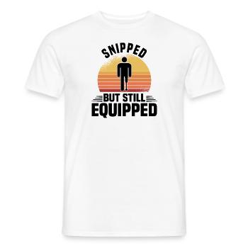 Fauteuil roulant amputé pour handicapés invalidés - T-shirt homme - blanc - Devant - AI Model Male 178 dark (178cm)