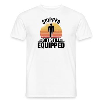 Fauteuil roulant amputé pour handicapés invalidés - T-shirt homme - blanc - Devant - AI Model Male 178 dark (178cm)