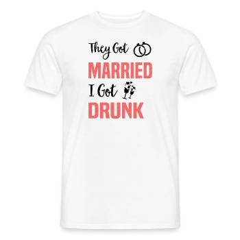 JGA Mariage Mariage Jungesellenabschied Party - T-shirt homme - blanc - Devant - AI Model Male 178 dark (178cm)