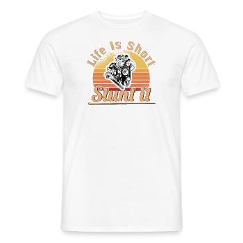 Muscel Car V8 Turbocompresseur Tuning Voiture de course - T-shirt homme - blanc - Devant - AI Model Male 178 dark (178cm)