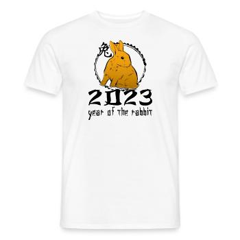 Chinesisches Hase Schriftzeichen Neujahr - Männer T-Shirt - Weiß - Vorne - AI Model Male 178 dark (178cm)
