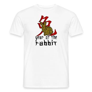 Chinesisches Hase Schriftzeichen Neujahr - Männer T-Shirt - Weiß - Vorne - AI Model Male 178 dark (178cm)