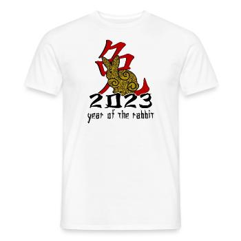 Chinesisches Hase Schriftzeichen Neujahr - Männer T-Shirt - Weiß - Vorne - AI Model Male 178 dark (178cm)