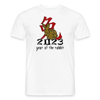 Personnage de lapin chinois Nouvel An - T-shirt homme - blanc - Devant - AI Model Male 178 dark (178cm)