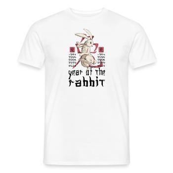 Chinesisches Hase Schriftzeichen Neujahr - Männer T-Shirt - Weiß - Vorne - AI Model Male 178 dark (178cm)