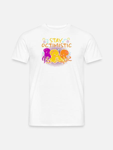 Tintenfisch Krake Oktopus Meer Tentakel Kraken - Männer T-Shirt - Weiß