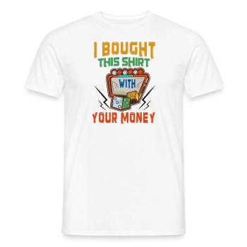 Casino Gambling Slot Machine Card Game - Men's T-Shirt - white - Front - AI Model Male 178 dark (178cm)