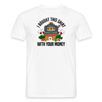 Casino Gambling Slot Machine Card Game - Men's T-Shirt - white - Front - AI Model Male 178 dark (178cm)
