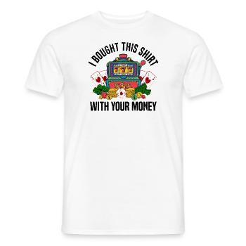 Casino Gambling Slot Machine Card Game - Men's T-Shirt - white - Front - AI Model Male 178 dark (178cm)