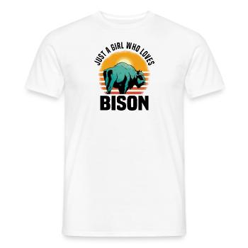 Buffle Bison Buffle Amérindien - T-shirt homme - blanc - Devant - AI Model Male 178 dark (178cm)