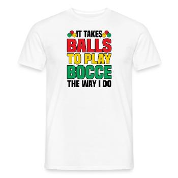 Boccia Petanque Boule Bocciaspieler Lyonnais - Männer T-Shirt - Weiß - Vorne - AI Model Male 178 dark (178cm)
