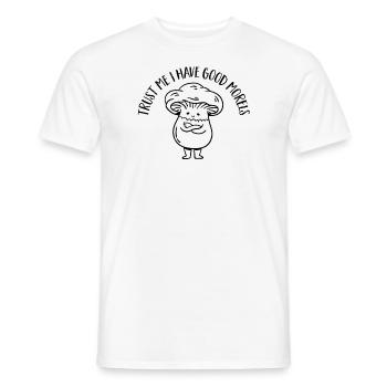 Cueilleur de champignons Chasseurs de champignons Amateurs de champignons Champignons Ferme de champignons - T-shirt homme - blanc - Devant - AI Model Male 178 dark (178cm)