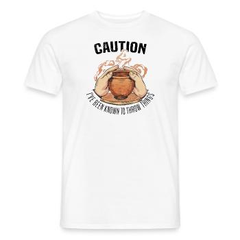 Poterie Argile Cours de poterie Poterie Getöpfert - T-shirt homme - blanc - Devant - AI Model Male 178 dark (178cm)