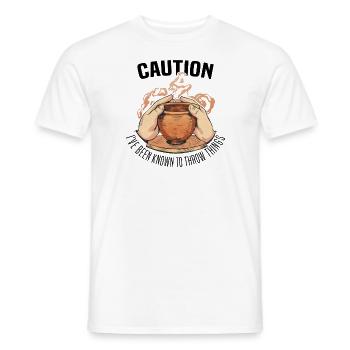 Poterie Argile Cours de poterie Poterie Getöpfert - T-shirt homme - blanc - Devant - AI Model Male 178 dark (178cm)