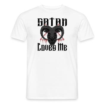 Satan Belzébuth Diable Gothique Pentagramme Mystique - T-shirt homme - blanc - Devant - AI Model Male 178 dark (178cm)