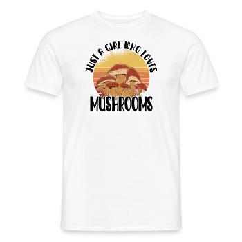 Mushroom picker mushroom mushroom hunter mushroom lover mushroom farm - Men's T-Shirt - white - Front - AI Model Male 178 dark (178cm)