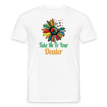 Hippie Peace Sign Peace Flowers Flower Child - Men's T-Shirt - white - Front - AI Model Male 178 dark (178cm)