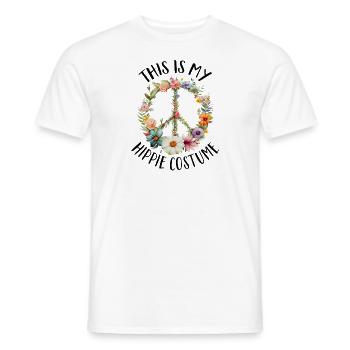 Hippie Peace Sign Peace Flowers Flower Child - T-shirt homme - blanc - Devant - AI Model Male 178 dark (178cm)