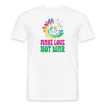 Hippie Peace Zeichen Frieden Blumen Blumenkind - Männer T-Shirt - Weiß - Vorne - AI Model Male 178 dark (178cm)