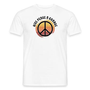 Hippie Peace Sign Peace Flowers Flower Child - T-shirt homme - blanc - Devant - AI Model Male 178 dark (178cm)