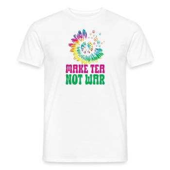 Hippie Peace Zeichen Frieden Blumen Blumenkind - Männer T-Shirt - Weiß - Vorne - AI Model Male 178 dark (178cm)